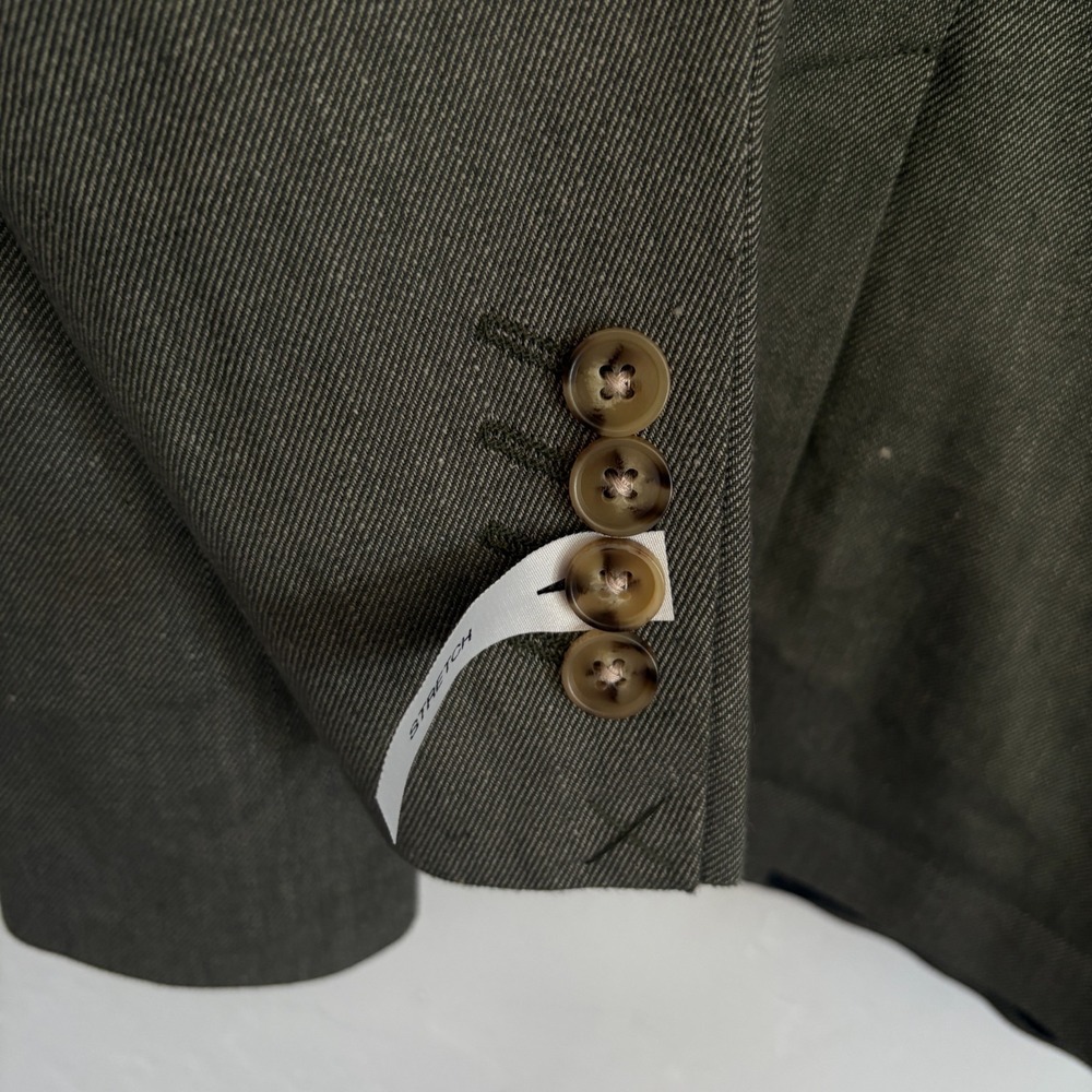 Johnny Bigg Jacob Linen Blend Blazer Sport Coat Men Size 48 Green 2 Button New - Picture 13 of 15